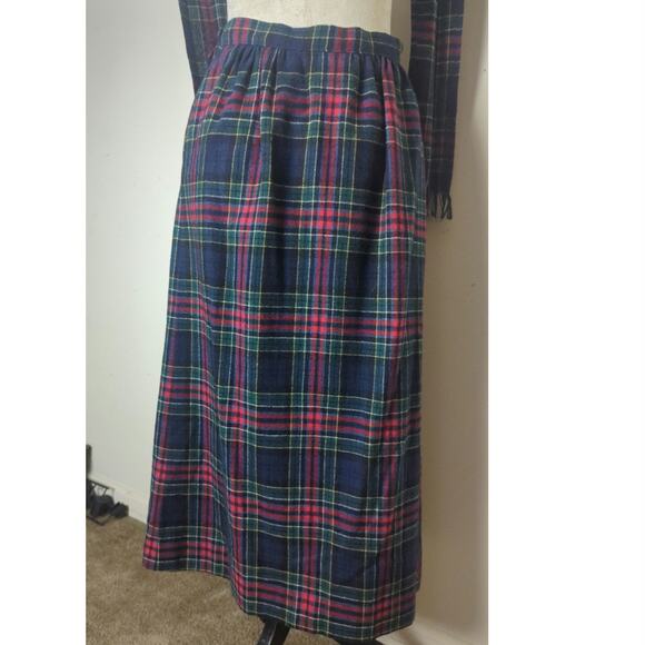 VTG 1970's Pendleton Allison Tartan Virgin Wool Skirt & Scarf Small - Picture 6 of 9